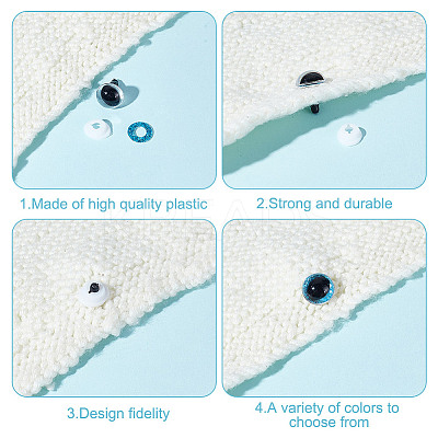 80Sets 8 Colors Plastic Safety Craft Eye DIY-GO0002-08A-1