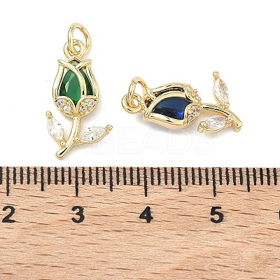 Brass Micro Pave Cubic Zirconia Pendants KK-K417-09G-1