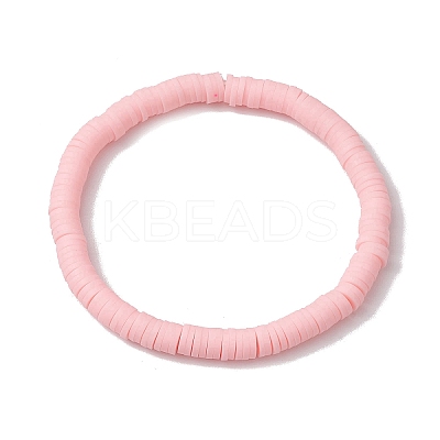 3Pcs 3 Colors Polymer Clay Disc Beaded Stretch Bracelet Sets BJEW-JB10440-01-1