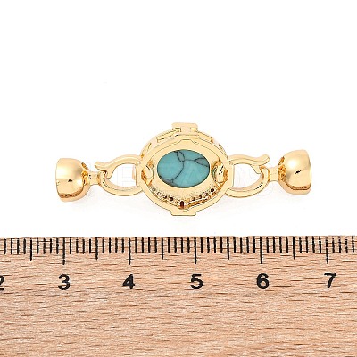 Brass Micro Pave Clear Cubic Zirconia Fold Over Clasps KK-P291-24G-1