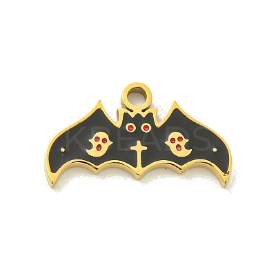 Halloween Theme Ion Plating(IP) 304 Stainless Steel Enamel Pendants STAS-M011-02B-1
