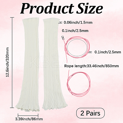 Polyester Bowknot Lace Socks AJEW-WH20080-19A-1