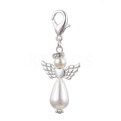 10Pcs Glass Pearl Pendant Decorations HJEW-JM01693-10A-1