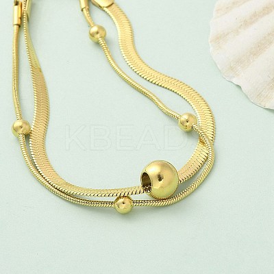 304 Stainless Steel Chain Bracelets BJEW-C084-08G-1