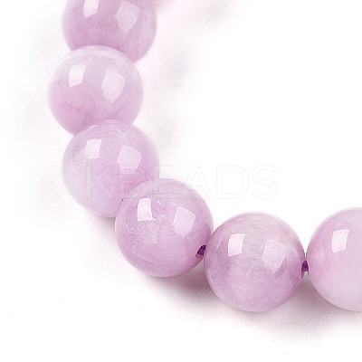Natural Kunzite Round Beads Stretch Bracelets for Women Men BJEW-T022-05A-1