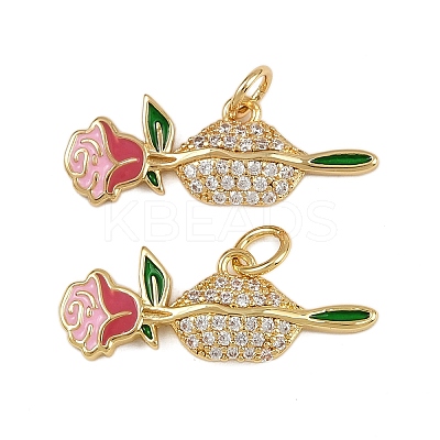 Brass Micro Pave Cubic Zirconia Pendants KK-L241-07G-1