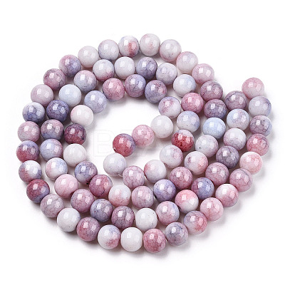 Ombre Effect Dyed Crackle Glass Round Beads Strands GLAA-T031-10mm-01M-1