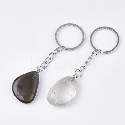 Natural Smoky Quartz Keychain G-Q484-D09-1