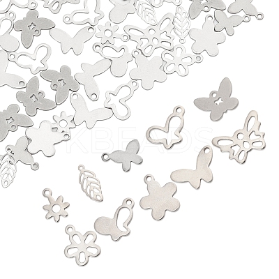 60Pcs 10 Styles 201 & 304 Stainless Steel Charms STAS-FS0001-88-1