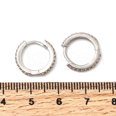 Brass Micro Pave Cubic Zirconia Hoop Earrings EJEW-P322-01P-1