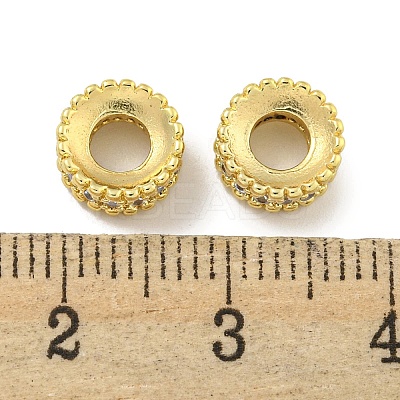 Brass Cubic Zirconia Spacer Beads KKB-L215-010G-1