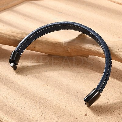 Braided Leather Cord Bracelets BJEW-H561-10-1