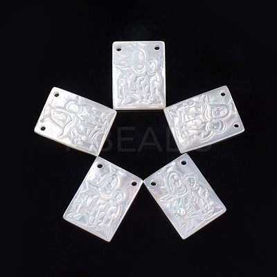 Natural White Shell Pendants for Mother's Day SSHEL-D083-32B-1