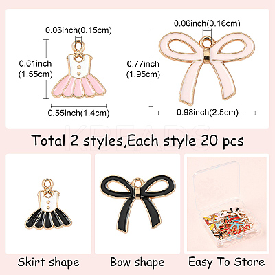 40Pcs 10 Styles Alloy Enamel Pendants ENAM-YW0005-63-1