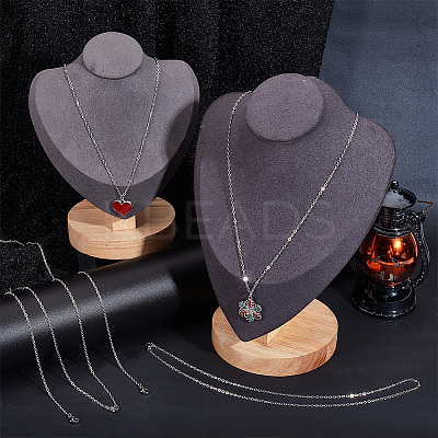 20Pcs 304 Stainless Steel Cable Chain Necklaces Set STAS-SC0006-22P-1