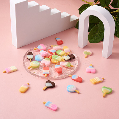 60Pcs 6 Style Resin Decoden Cabochons RESI-TA0001-36-1