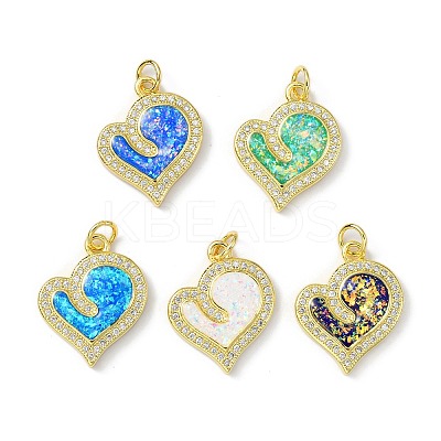 Brass Micro Pave Cubic Zirconia Pendants KK-A197-25G-1