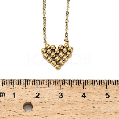 304 Stainless Steel Cluster Heart Pendant Necklaces for Women Men NJEW-Q028-11G-1