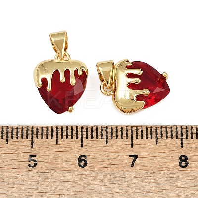 Brass Glass Charms KK-C095-04G-1