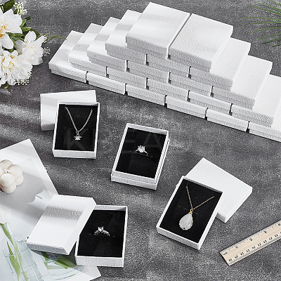 Cardboard Paper Jewelry Storage Boxes with Sponge Inside CON-WH0112-013-1