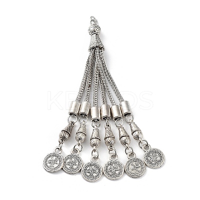 Tibetan Style Alloy Curb Chain Tassel Big Pendants LS-FIND-K013-01AS-03-1