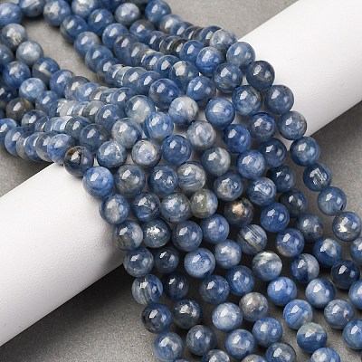 Natural Kyanite/Cyanite/Disthene Round Beads Strands G-O017-6mm-04D-1