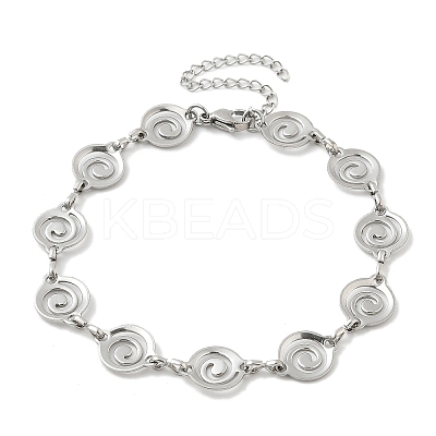 304 Stainless Steel Vortex Link Bracelets for Men & Women BJEW-D042-27P-1