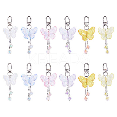 Butterfly Acrylic Pendant Decoration HJEW-TAC0056-1