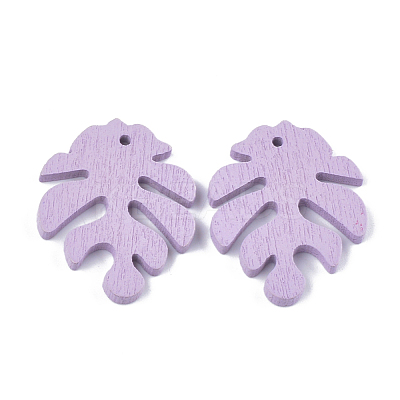 Painted Poplar Wood Pendants WOOD-S045-067H-1