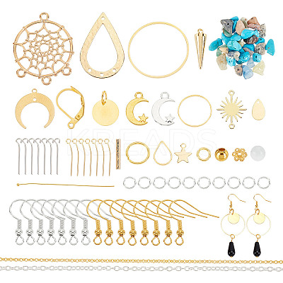 DIY Moon and Star Earring Making Kit DIY-AR0002-58-1