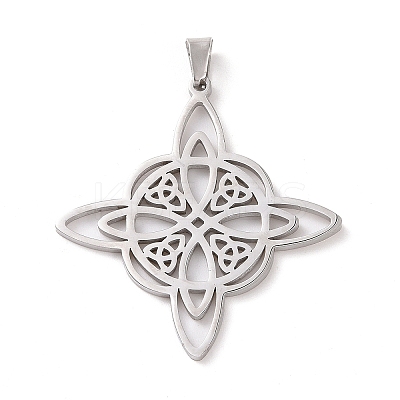 Non-Tarnish 304 Stainless Steel Hollow Pendants STAS-P313-02P-1