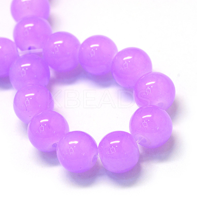 Baking Paint Imitation Jade Glass Round Bead Strands X-DGLA-Q021-10mm-44-1