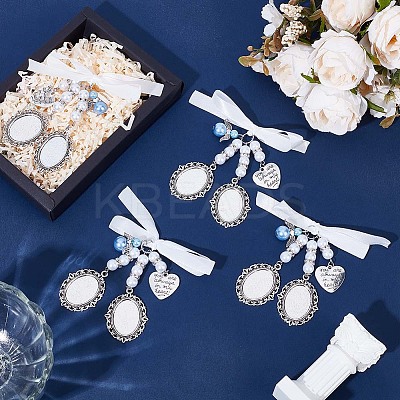 DIY Flower Alloy Pendants Kits PALLOY-HY00072-1