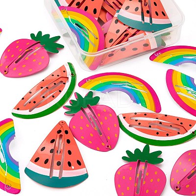 24Pcs 4 Style Baking Paint Iron Snap Hair Clips PHAR-LS0001-03-1