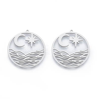 Non-Tarnish 201 Stainless Steel Pendants STAS-N090-LA913-1-1