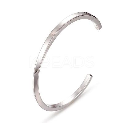 Tarnish Resistant 304 Stainless Steel Cuff Bangles BJEW-D434-05P-1