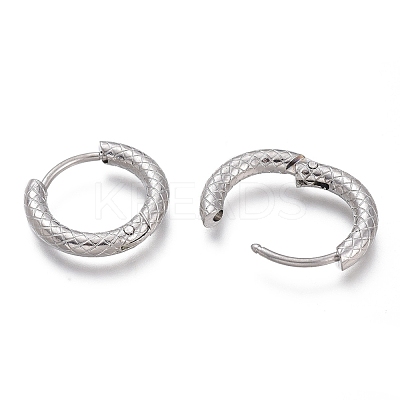 Tarnish Resistant 304 Stainless Steel Huggie Hoop Earrings EJEW-O095-03-1