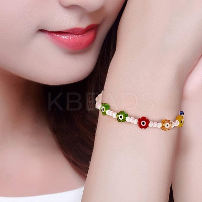 150Pcs 10Colors Handmade Evil Eye Lampwork Beads LAMP-SZ0001-17-1