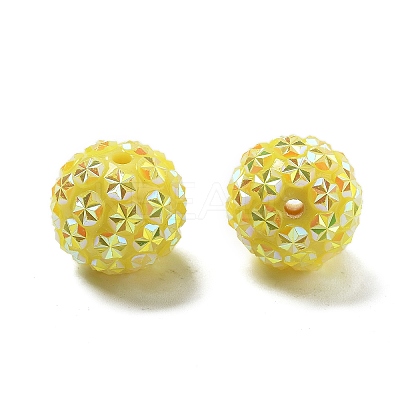 Acrylic Rhinestone Ball Beads OACR-A035-01G-1