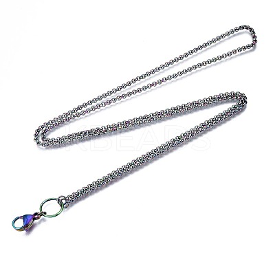 Ion Plating(IP) 304 Stainless Steel Rolo Chain Necklace Making STAS-S119-007-1