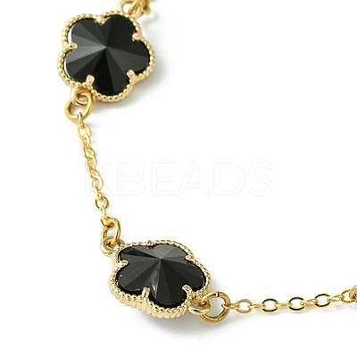 Glass Flower Link Bracelets BJEW-JB10219-03-1