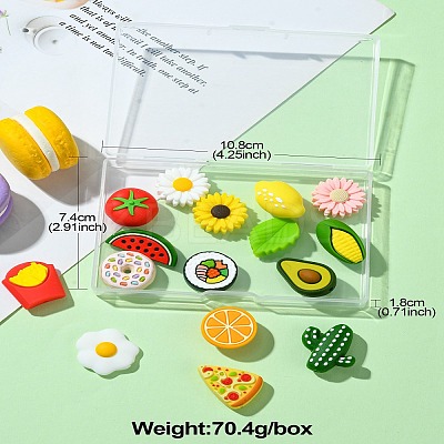 16Pcs 16 Styles Food Grade Eco-Friendly Silicone Focal Beads SIL-CJ0001-27-1