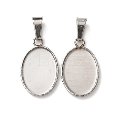 304 Stainless Steel Pendant Cabochon Settings STAS-D379-03A-P-1
