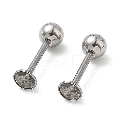 304 Stainless Steel Stud Earring Findings STAS-U056-04A-P-1