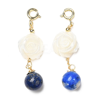 Natural Lapis Lazuli Round Pendant Decorations G-G008-11G-1