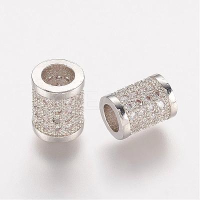 Brass Micro Pave Cubic Zirconia Beads ZIRC-K063-05P-1