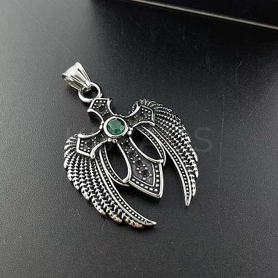 Vintage Gothic 304 Stainless Steel Cubic Zirconia Pendant Necklaces ZQ9567-1