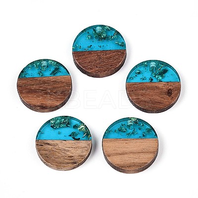 Resin & Walnut Wood Pendants RESI-T057-39E-1
