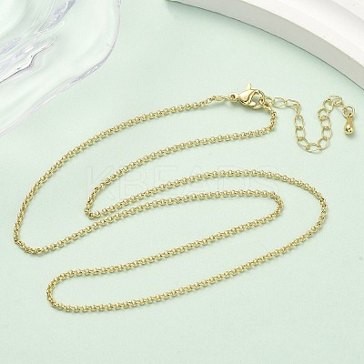 1.5MM Brass Rolo Chain Necklaces LS-NJEW-P339-06G-1
