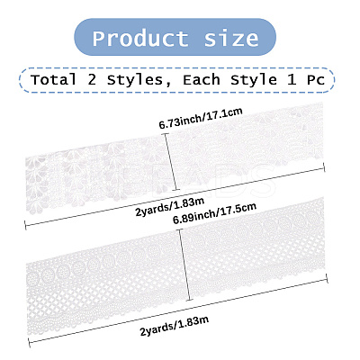 4 Yards 2 Styles Milk Fiber Lace Trim Ribbon OCOR-CY0001-08A-1
